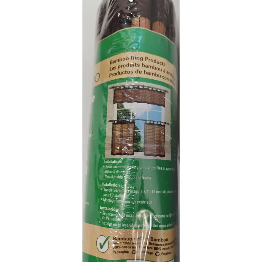 Versailles Naturel Bamboo Ring Valance 48X12 Set of 2 - NEW SEALED